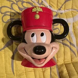1988 Vintage Disney On Ice Red Mickey Mouse Band Leader Souvenir Mug
